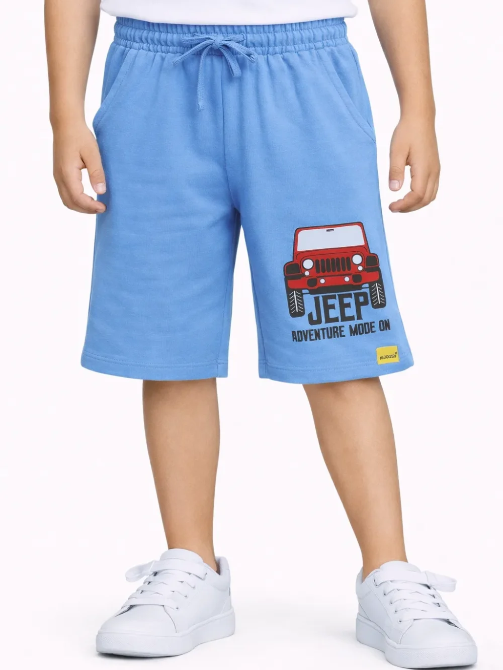 All Aboard Blue Adventure Jeep French Terry Shorts for Senior Boys